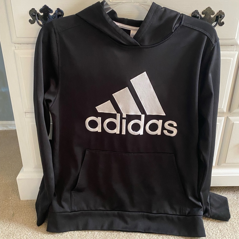 Boys Black and White Adidas hoodie